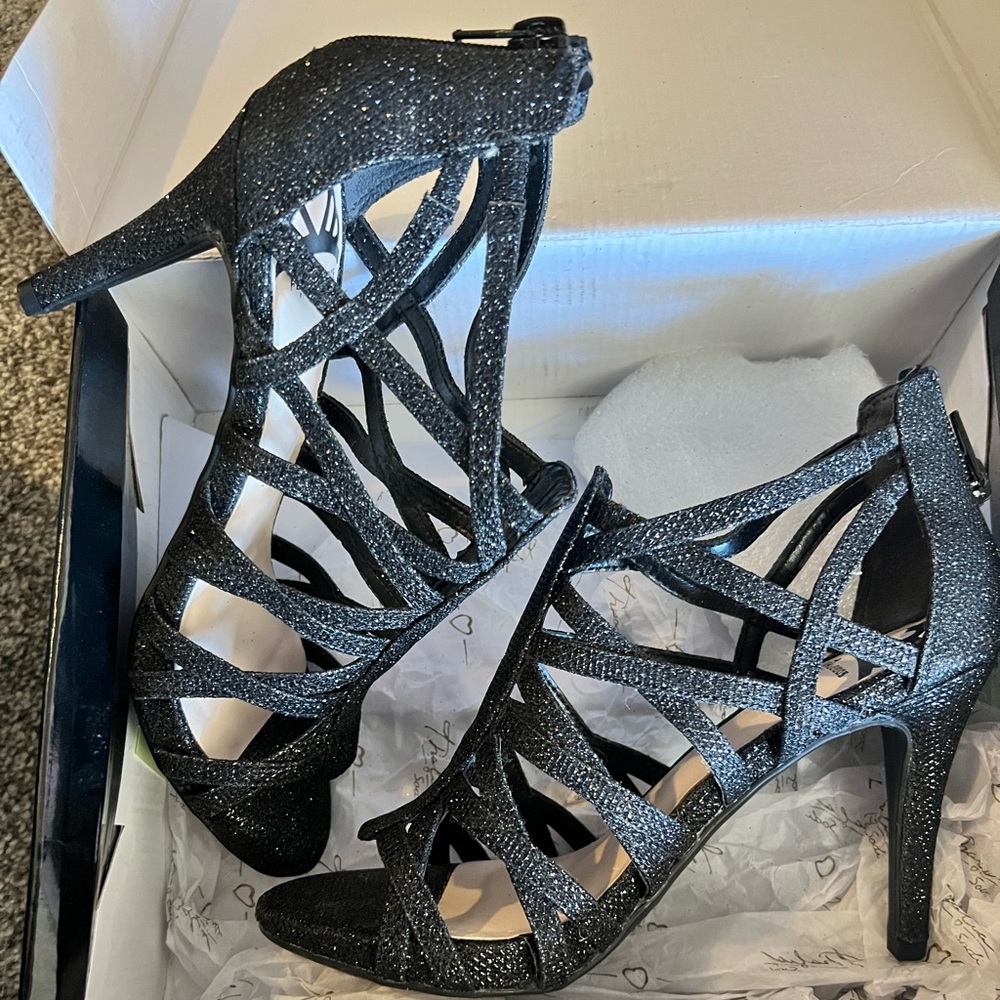 Fergalicious by fergie 3” glittery black heels. Size 5.5M. Beautiful!